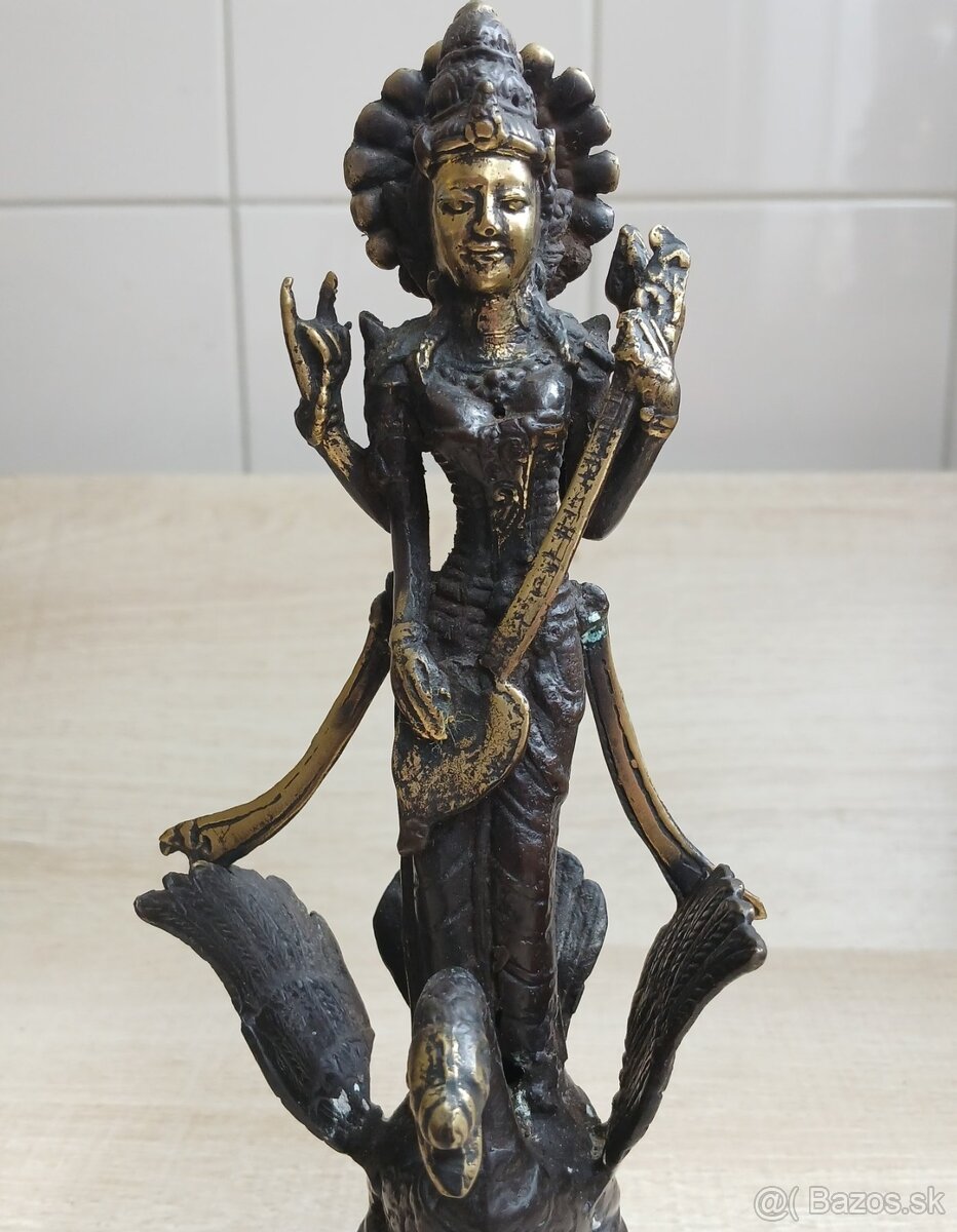 Ručne vyrobená sada troch bronzových Hindských božstiev - 20