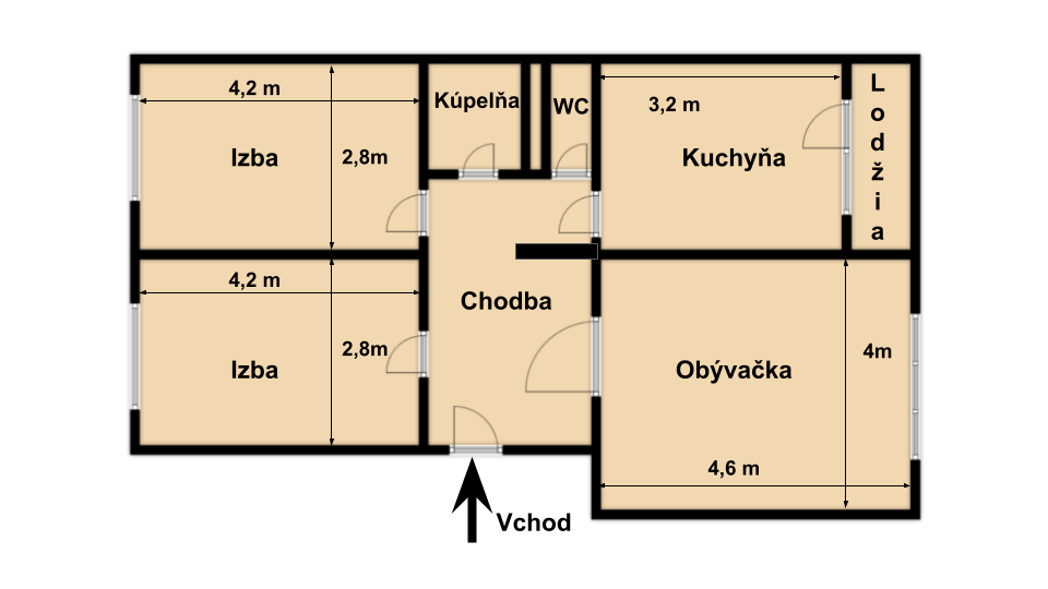 Na predaj 3-izbový byt s lodžiou v centre mesta Poprad - 20