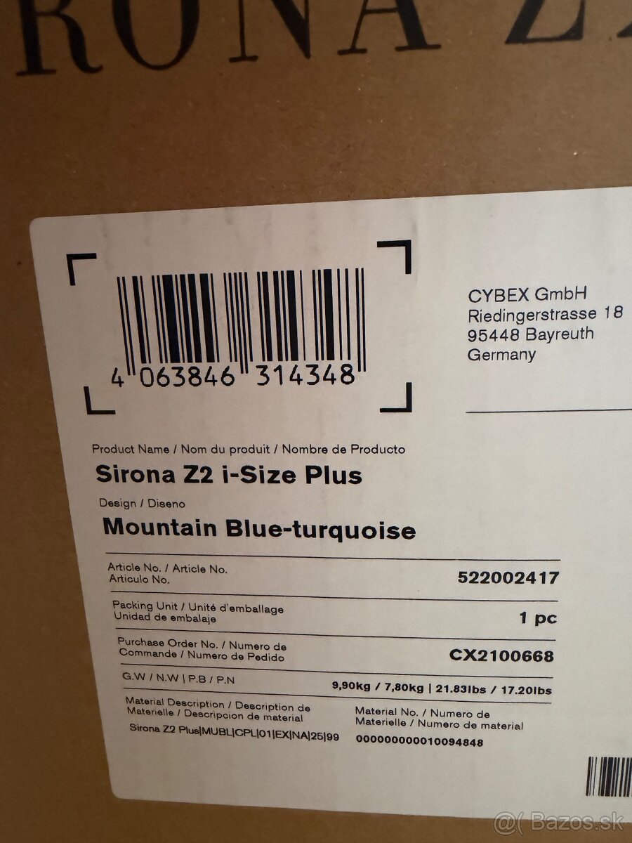 Cybex Sirona Z2 i-Size Plus Mountain Blue-turquoise - 20