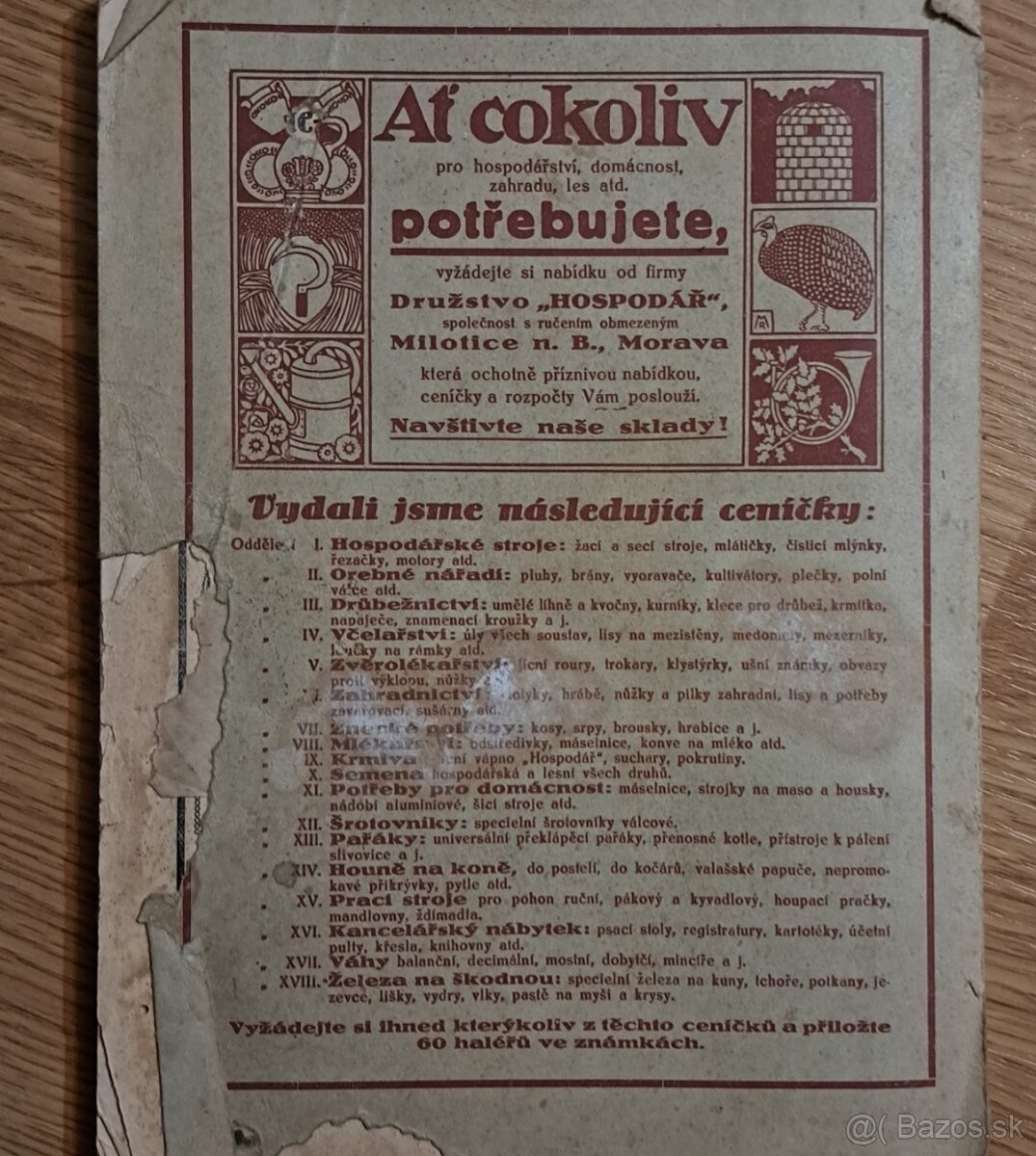 Starožitný milotický kalendár 1934 - 20