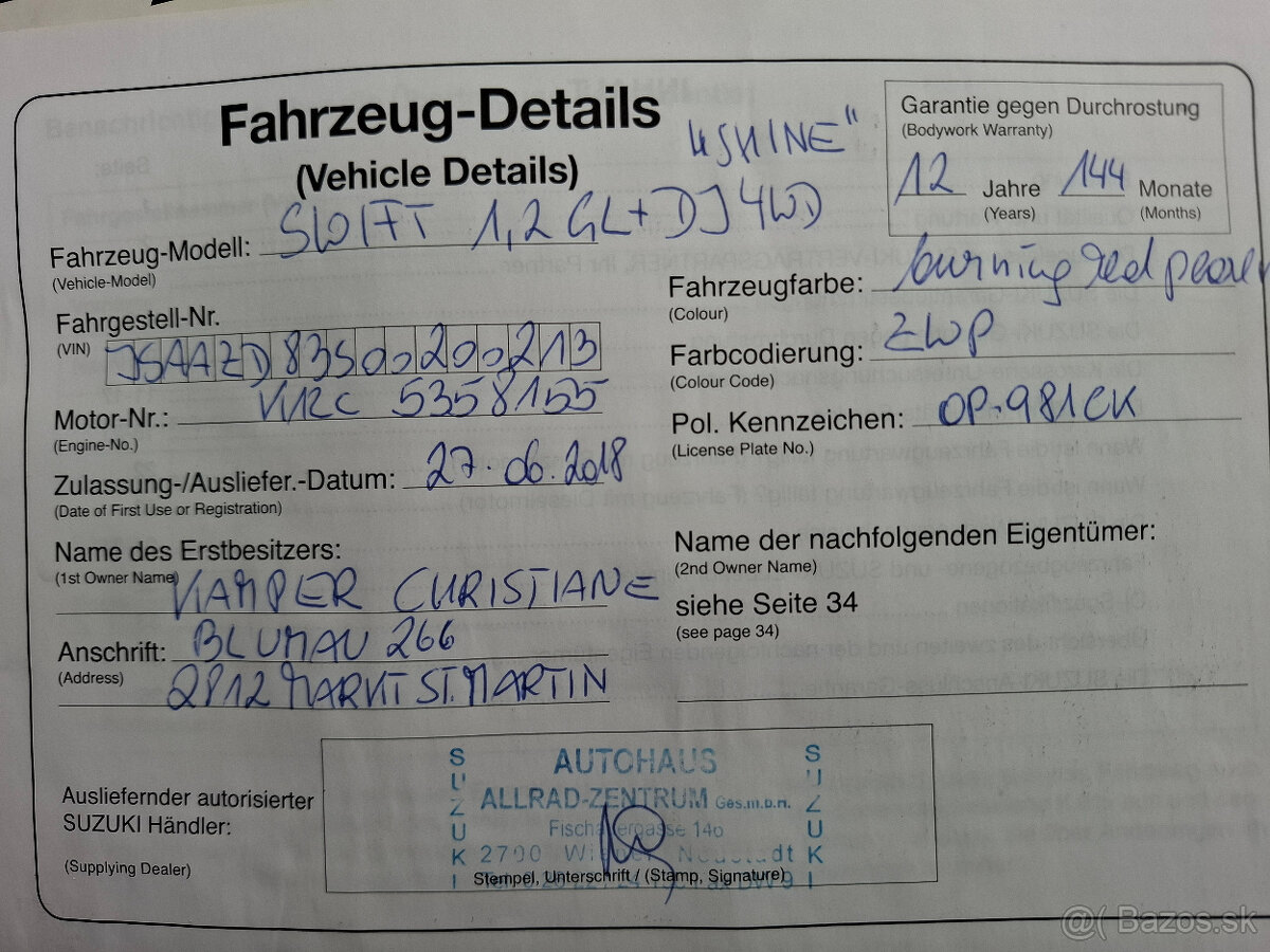 SUZUKI SWIFT 1,2 r.v. 2018 4x4 - 20