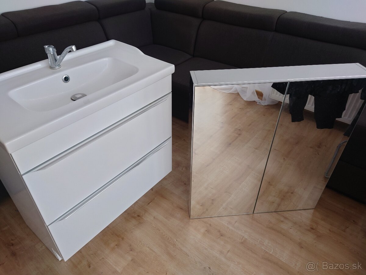 Umyvadlo so skrinkou a zrkadlovou skrinkou 80vm - 20