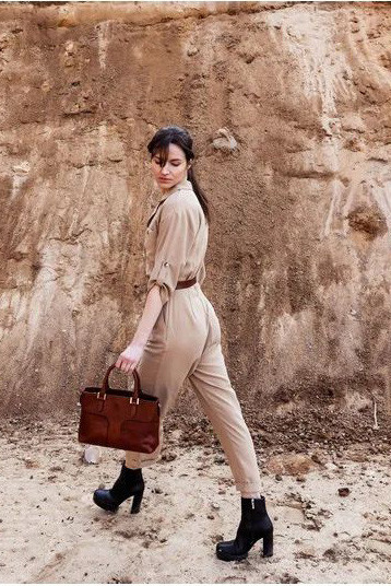 hnedá kožená kabelka - nová - 20