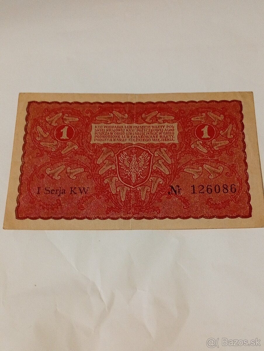 Predám vzacne Poľske Marky 1919 - 20