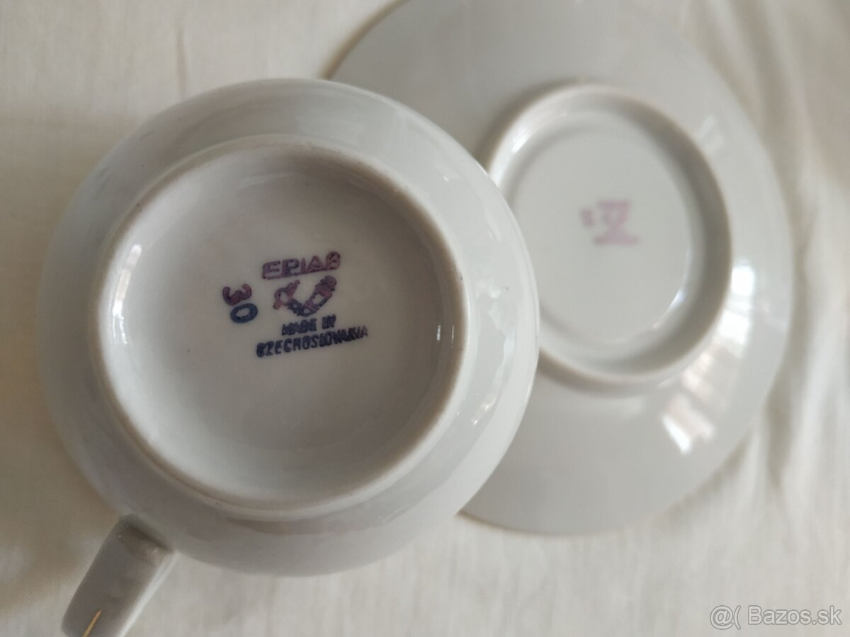 Luxusná čajová súprava z porcelánu, ČSSR - 20