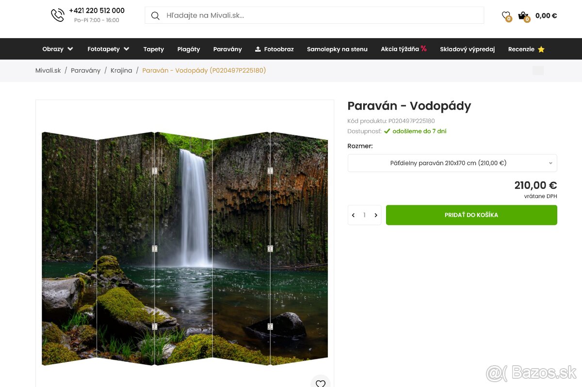 Paraván Vodopád, 5 dielny, 210x170cm - 20