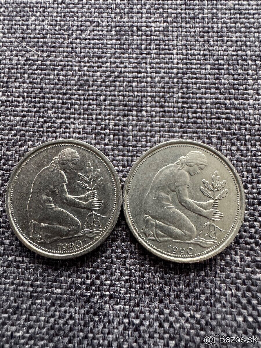 Nemecko - 50 Pfennig 7 ks : 1950, 1966, 1979, 1990, 1992 - 20