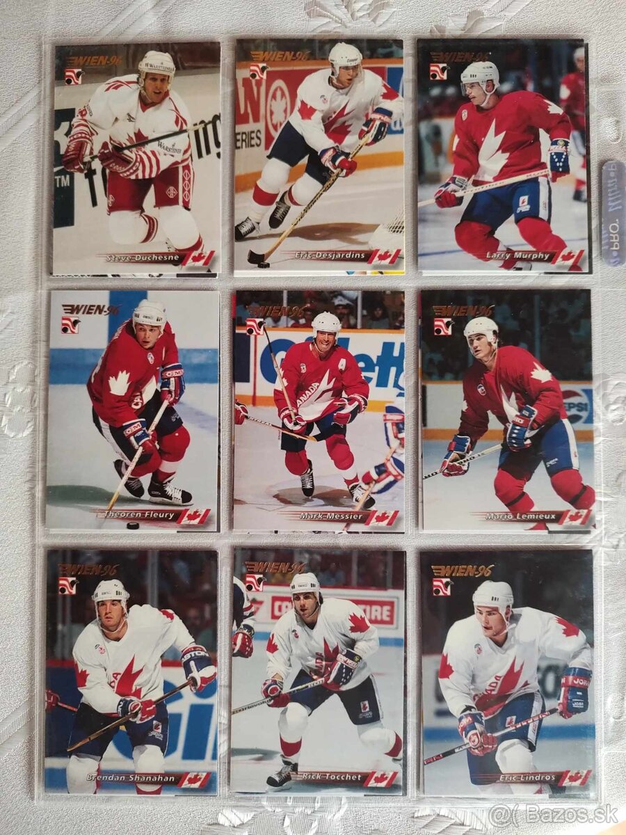 Predám hokejove karty komplet base set Wien 96 240ks - 20
