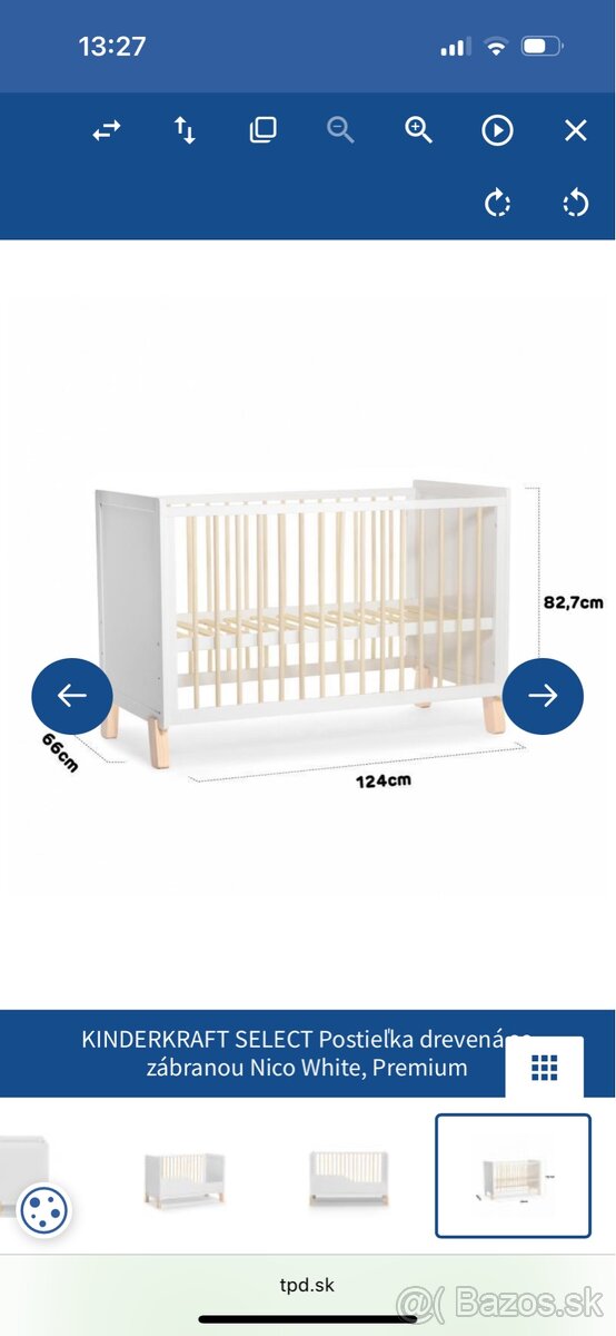 Kinderkraft drevena postielka nico - 20