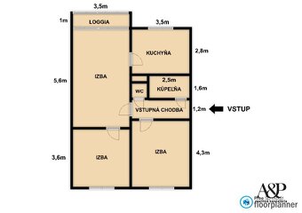 3 IZB. BYT S LOGGIOU, GARÁŽOU A ZÁHRADOU S ALTÁNOM, 68M2, KO - 20