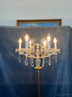 Stojaca lampa - mosadz, krištáľ - 20