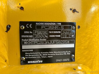 Minibager minirypadlo Komatsu PC35MR-5, Powertilt Kubota CAT - 20