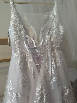 Krasne nové nenosené svadobné biele šaty na ramienka, 36 - 20