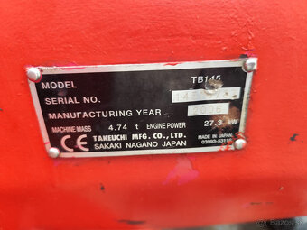Báger Takeuchi TB145. Váha 4800kg, po servise. - 20