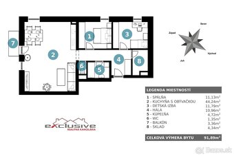 " REZERVOVANÉ " 3 IZBOVÝ BYT – TRNKOV, 89 M2, PARK. MIESTO - 20