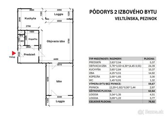 PRIESTRANNÝ 2-IZB. BYT, 2x LOGGIA, PIVNICA, KLIMATIZÁCIA - 20