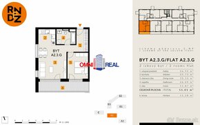 2-izbový byt 63,29 m2 novostavba RENDEZ - 2/6 loggia, pivnic - 20