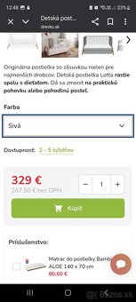 Postielka a komoda Bellamy Lotta sivá - 20