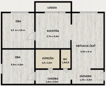 3i byt s loggiou - moderný, svetlý, priestranný - Smižany - 20