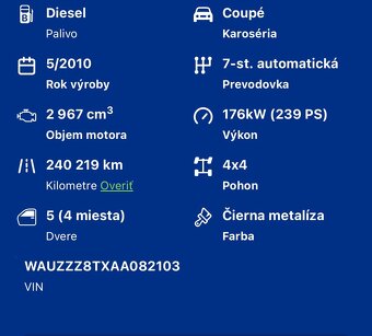Audi A5 3.0 Tdi Quattro predám /Vymením za mini bager + - € - 20