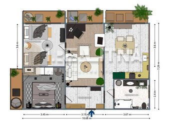 JEDINEČNÝ 3-IZBOVÝ BYT S TROMI LOGGIAMI A BALKÓNOM, 81 M2, D - 20