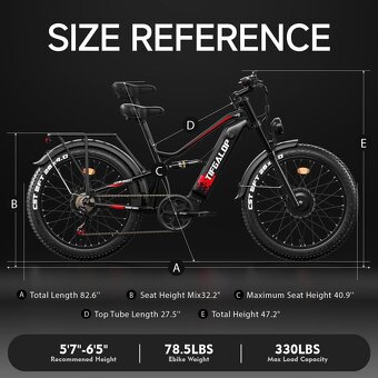 Výkonný ebike Tifgalop 2x750W,21Ah,65km/h,100km,36kg,nový - 20