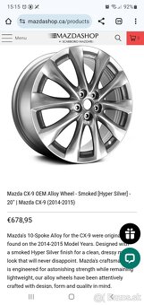 Zimná sada 245/50 r20 mazda cx60 cx-60 cx9 cx5 5x114,3 r20 - 20