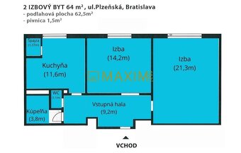 Ponúkame na predaj 2- izbový byt na Plzenskej ulici v Bratis - 20
