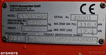 Pásové rýpadlo Kubota KX080-4 s dlhým ramenom 8,5 t PLUS. Ak - 20