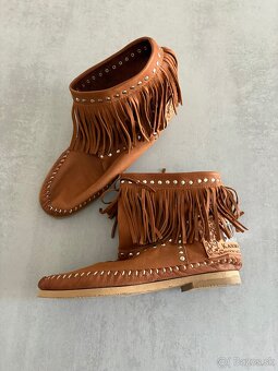 Karma of Charme letné kožené čižmy so strapcami - 20