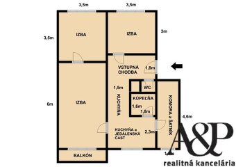 3 IZB. REKONŠTRUOVANÝ BYT S BALKÓNOM A KOMOROU, 74M2, ROBOTN - 20