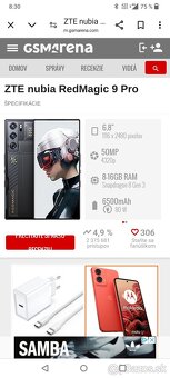 ZTE Nubia Redmagic 9 Pro. 12gb+12gb/256gb. Čierna metalízaa. - 20