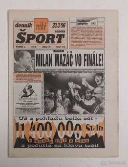 Staré noviny Denník Šport 2 - 20