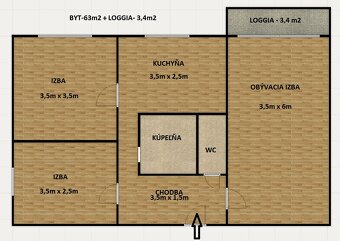 3 izbový byt s loggiou, Štúrovo nábrežie na PREDAJ - 20