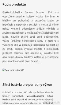 Sencor scooter kolobezka S30 s taskou - 20