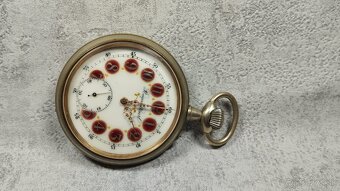 Monstrózné staré kapesní hodinky s lokomotivou, 66mm, 202g - 20