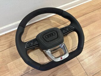 AUDI ŠPORTOVÝ VYHRIEVANÝ - ALKANTARA / KOŽA biela niť - 20
