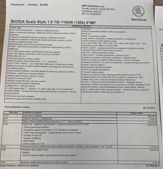 Škoda Scala 1.5TSI ,150PS(EVO2) Style,naj. 38 000km, - 20