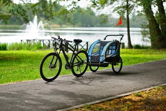 Nový cyklovozík 2v1,príves za bicykel, trojkolka - 20