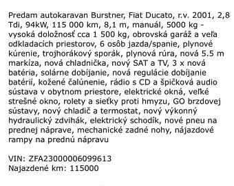 Autokaravan Fiat ducato burstner 2.8 94kw 7miest M1 - 20