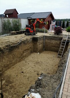 Výkopové práce minibagrom mininakladačom zakladač trávnika - 20