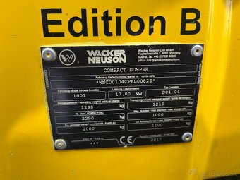 Dumper vyklapac Wacker Neuson 1001, 2017 rv, Thwaites - 20