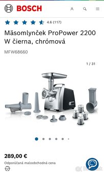 Nový mäsomlynček Bosch MFW68660 ProPower 2200 W - 20