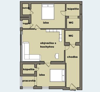 3 izb. rozľahlý byt na prenájom Komenského - 20