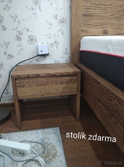 Luxusná dubová postel Klára + zdarma 2 masívne stolíky - 20