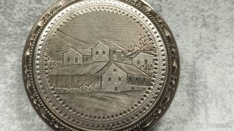 Staré stříbrné kapesní malované hodinky, PACKETOU IHNED - 20