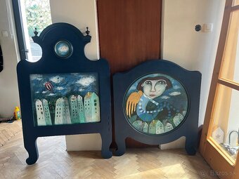 Starožitná neobarokova posteľ 90x200cm - 20