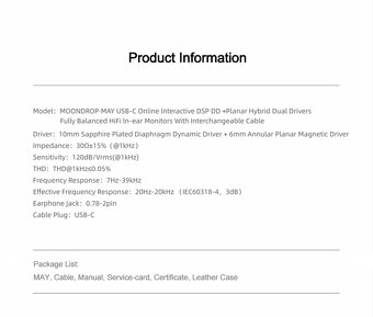 Moondrop MAY DSP (USB-C slúchadlá) - 20