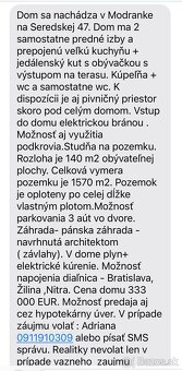 Predaj domu - Modranka - 20