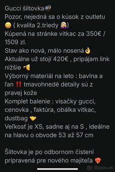 Gucci originál šiltovka GG Jumbo , aktuálna cena 420€ - 20